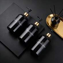 500ml Bathroom Shampoo, Conditioner, Body Wash Dispenser - Pump Bottles, Refillable 3 Pieces Set - Multicolor - View 7