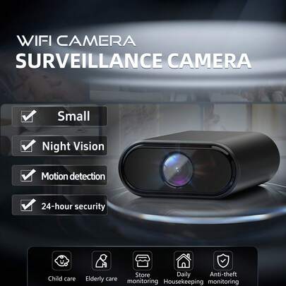 小型WiFi无线摄像头，隐藏式间谍摄像头，迷你保姆摄像头，智能家居摄像头，宠物狗宝宝摄像头，室内外1080P高清远程便携式摄像头，手机APP控制房间摄像头