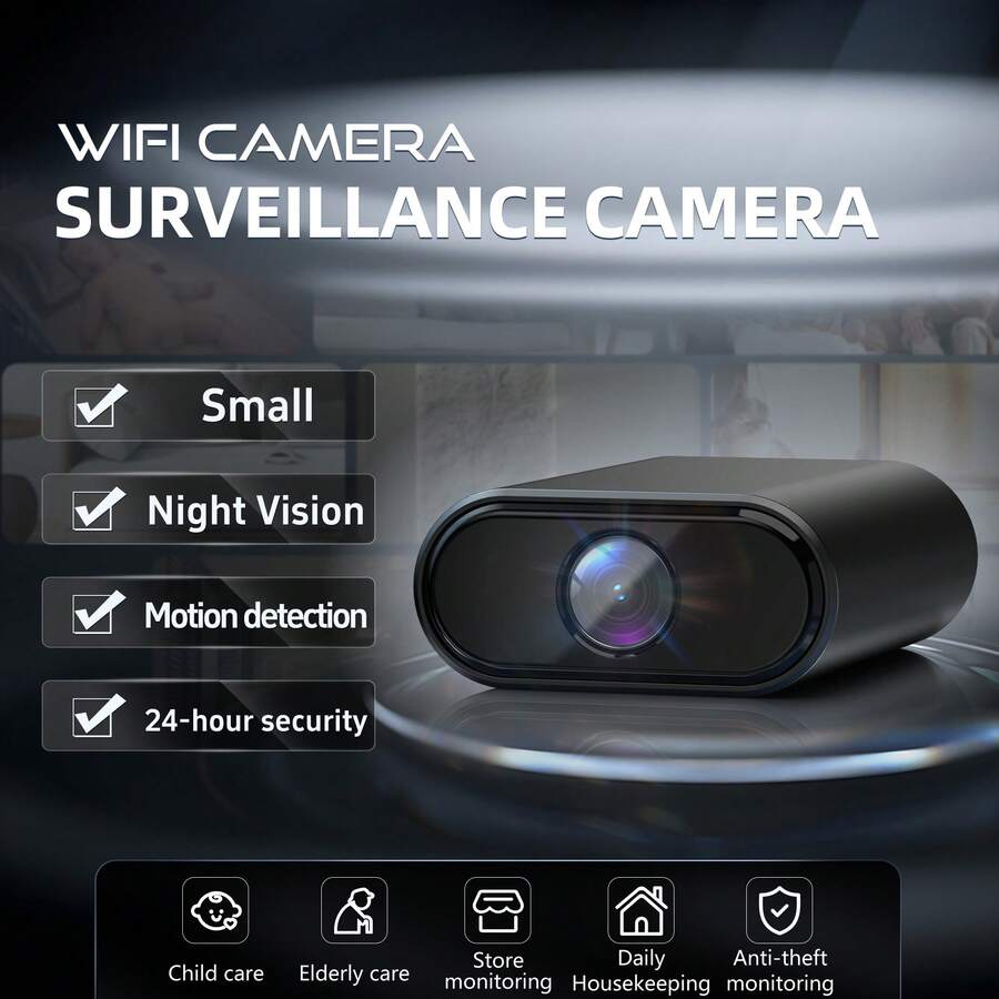 Mini WiFi Wireless Hidden Camera, Nanny Cam Intelligent Home Pet Baby Camera 1080P Remote Portable Mobile APP Monitoring Camera, Indoor & Outdoor Use - Multicolor - View 1