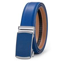 Men's Belt, Ratchet Dress Casual Belt With Adjustable Automatic Buckle Trim To Fit,40inch-44inchWaistAdjustable,Blue-01 - 藍色-01 - 查看 1