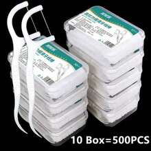 1/2/3/5/10 Caja de hilo dental desechable portátil, palillo de dientes de plástico, palo de hilo dental de alta tensión, caja de hilo dental﻿Cuidado bucal - 2 cajas - Ver 2