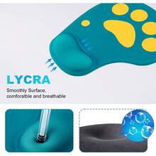 Alfombrilla de mouse con diseño de pata de gato, alfombrilla de mouse en 3D, con relleno de gel, alfombrilla de mouse pequeña, ergonómica con superficie cómoda y base antideslizante para regalo de - Morado - Ver 3