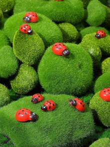 20PCS Artificial Foam Moss Rocks Fake Green Moss Stone Micro Landscape DIY Crafts For Home Garden Flower Pot Decoration Stone - Green - View 3