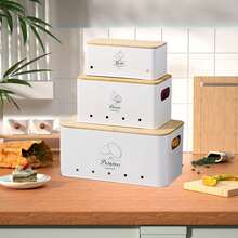 ERUIV Potato Storage Box [Set Of 3] - Kitchen Decoration - Ideal For Storing Onions, Potatoes And Garlic (White) - White - View 9