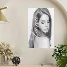 Framed Lana Canvas Poster Wall Art - Music-Themed Celebrity Portrait With Retro & Contemporary Style, High-Quality Ink On Canvas, Easy Adhesive Hanging For Living Room, Bedroom, Office, Dorm Decor - Framed(有框框的) - 查看 2