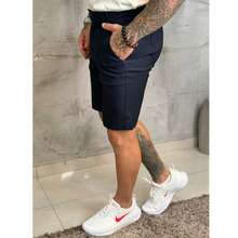 Men's Premium Tailored Ribbed Bengaline Shorts, Colorful, Stylish, And Sporty - Màu xanh hải quân - Xem 3