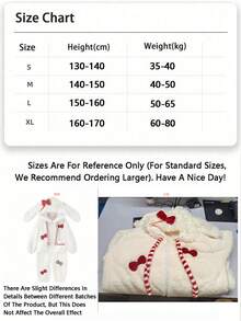 1件可爱兔耳红色蝴蝶结连帽浴袍,珊瑚绒卡通风格浴袍 - 冬季保暖珊瑚绒卡通动物连帽浴袍,带大口袋和袖口的连帽浴袍,情人节礼物长袖保暖加厚纽扣休闲家居服套装,女士睡衣套装,秋冬 - 彩色 - 查看 11
