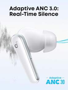 Soundcore Anker Liberty 5 Wireless Noise Proof Headphones, 2X Improved Noise Cancellation, Real-Time Adaptive ANC, Fast Charging, Dolby Audio, 6-Mic AI-Enhanced Calls, Extended Battery Life - White - View 3
