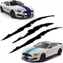 Car Headlight Claw Stickers - Creative Engine Hood And Eyebrow Racing Stripes, Car Modification Scratch Cover Stickers - A - View 8