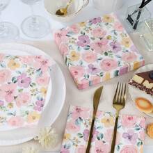 20pcs/40pcs/60pcs/80pcs/100pcs/200pcs/組 餐巾紙，2層柔軟正方形花卉圖案餐巾紙，未摺疊 33cm*33cm，適用於：婚禮、茶會、生日派對裝飾餐巾紙、派對裝飾、派對用品、節日裝飾、節日用品 - 彩色 - 查看 5