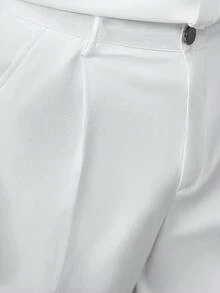 GRDR 男士休闲裤，宽松版型，简约时尚，修身西装裤，垂坠感好，抗皱透气，春夏款 - 白色 - 查看 5