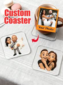 Customized 2D Character Acrylic Coasters. Customized Mr. And Mrs. Mug Coasters, Customized Mr. And Mrs. Coffee Cup Coasters, Customized Super Cute Personalized Coasters, Protect The Temperature Of Every Drink, Cute And Practical, Personalized Fun Campus Style Coasters, Cute And Interesting Coasters - Multicolor - View 1