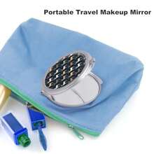 Espejo pequeño compacto para monederos - 1x/2x aumento de colores fresco impresión de alces pequeño espejo de mano para mujeres y hombres mini bolsillo plegable portátil de viaje espejos - Rojo - Ver 4