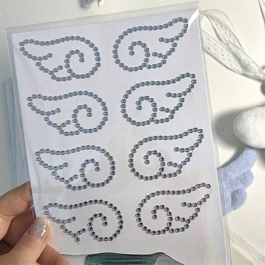 Wings Fish Cakes Rhinestone Stickers For DIY Sparkly Scrapbooking Stickers Self Adhesive Phone Laptop Photocard Stickers - Color - View 1