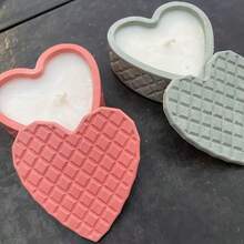 DIY Resin Mold Valentine's Day Heart Shaped Storage Box Decor Mold, Home Decoration Pedestal, Drip Glue, Plaster, Candle, Incense Silicone Mold - White - View 3