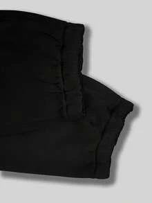 Women's Casual Versatile Sweatshirt Set, Customizable With Text And Image Prints, Crew Neck Sweatshirt Set - Black - View 6