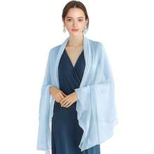 P Pothuiny Women Chiffon Sheer Shawl Wraps For Evening Dresses, 79inchx24inch Lightweight Soft Chiffon Scarfs Wedding Party Bridal,79inchx24inch,Ba ByBlue - Ba byBlue - 查看 1