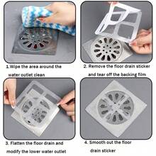 5/50/100pcs Disposable Non-Woven Square Floor Drain Cover (10cm/3.94in*10cm/3.94in), Suitable For Home Kitchen, Bathroom, Shower Drain To Prevent Clogging And Mosquito Escape, Disposable Filter Mesh Drain Cover - Grey - View 6