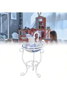 EstiloMuebles De Casa De MuñEcas Juego De BañO 1:12 Soporte De Lavabo Casa De MuñEcas Hervidor Y Lavabo Casa De MuñEcas Accesorios De BañOVersióN Mejorada - 1 - Ver 6