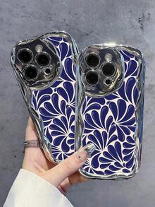 Teardrop Pattern Phone Case, Abstract Geometric Style, Phone Case For IPhone 17 Pro Max 17 Air 17Pro 16 15 14 13 12 11 Pro Max, Unique Gift Idea, Modern Organic Design, Dark Blue Fluid Art, Contemporary Drops Theme, Stylish Home Decor Accent, Artful Abstract Gift. - 多色 3 - 查看 3