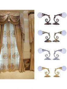 Estilo2 Paquetes De Ganchos Para Cortinas De Cristal, Ganchos Para Cortinas De Bolas De Cristal De Metal Vintage Con Borlas Y Borlas Para Colgar En La Parte Posterior De La Pared, Soporte Para Cortinas, Herramientas Para Colgar Cortinas (Bronce Oscuro)VersióN Mejorada - 1 - Ver 5