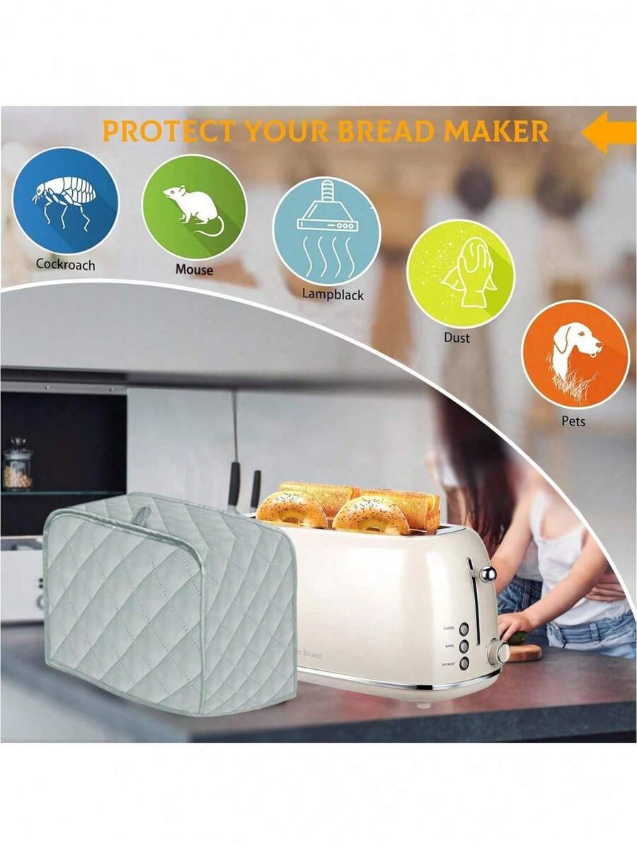4pcs Toaster Dust Cover, Waterproof Dustproof Toaster Protective Cover, Suitable For Small Kitchen Appliances, Anti-Dust And Fingerprint