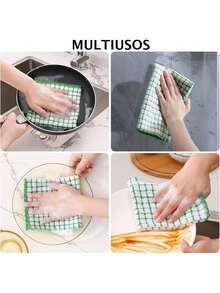 EstiloTendenciaPañOs De Limpieza De Microfibra, PañOs De Cocina De Rizo De AlgodóN, 30X30Cm, Toallas De Microfibra, Super Suaves Y Absorbentes, Reutilizables, Secado RáPido Para Lavar Los Platos, Mezcla De ColoresCalidad PremiumVersióN Mejorada - 1 - Ver 4