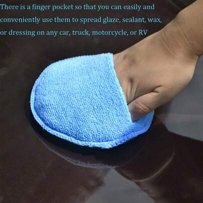 1pc 5-Inch Waxing Pad Ultra-Fine Fiber Car Waxing Sponge Polishing Sponge Washing, Pocket-Sized Waxing Pad Car Waxing Sponge With Pocket For Cleaning And Shining
