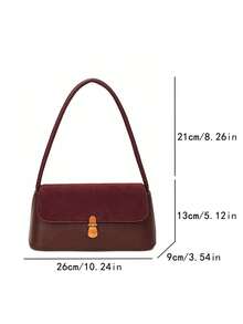 2026 Vintage Niche Baguette Bag New Fashion French Underarm Bag Shoulder Handbag Commuter Bag - Màu Đỏ Sâu - Xem 8