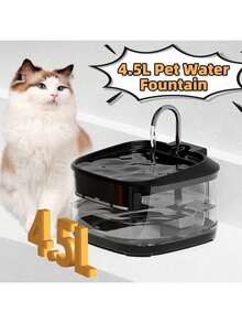 1pc 152oz/4.5L/1.19 Gallon Large Capacity Pet Water Dispenser, Quiet Automatic Cat Dog Hydration Station With Circulation Filter, Smart Pet Water Fountain, USB Powered, Working Voltage ≤36V, No Battery Required - 4.5L - View 2