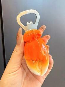 可爱蟹爪造型开瓶器，磁性冰箱贴，多功能啤酒开瓶器，冰箱侧边装饰摆件 - 彩色 - 查看 9