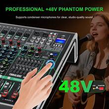 Audio Mixer 10 Channel Professional Sound Mixer Console With 99 DSP Effects + Dual 7-Band EQ, Mixing Board DJ Mixer W/USB, 48V Power Supply, PAD Button For Recording Karaoke PA Drum Live Music - View 6