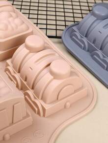 1个创意硅胶蛋糕模具，9孔迷你火车造型硅胶烘焙模具，不粘DIY烘焙工具，蛋糕模具，冰淇淋模具，巧克力模具 - 彩色 - 查看 10