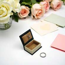 Velvet Book Shaped Ring Box - Vintage Engagement Ring Box With Hinged Lid For Proposal Engagement Wedding, Proposal Ring Case-PRB012-Blue,Blue-Book - 藍皮書 - 查看 6