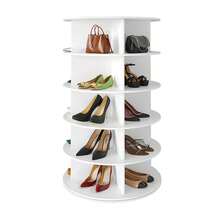 5 Tier 360° Rotating Shoe Rack Tower - Revolving Shoe Organizer Storage Rack