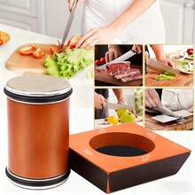 Knife Sharpener, Rolling Knife Sharpener Kit With Magnetic Holder, Kitchen Knife Sharpener With Diamond Disks, Knife Sharpening Kit With 15, 18, 20 & 22 Degrees, Knife Sharpeners For Kitchen Knives - màu nâu - Xem 5