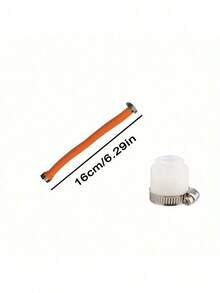 1根可调节泡沫水槽排水延长软管，带接头，360°水龙头延长器，不锈钢材质，橙色橡胶软管，适用于浴室、厨房、卫生间、阳台和洗脸盆排水