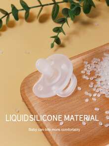 KUNT 1个婴儿哑光白色平头硅胶安抚奶嘴，适合夜间使用 - 無色 - 查看 11