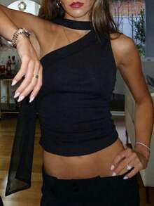 Women's Sexy Leopard Print Fitted Crop Camisole - Fashion Street Style For Party Vacation Spring Summer - Black - View 1