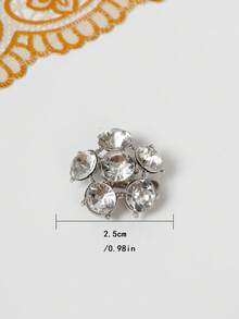 6件套时尚百搭金属电镀闪亮水钻铜锌合金DIY金属扣，适用于装饰和搭配各种运动鞋、休闲鞋、鞋带。