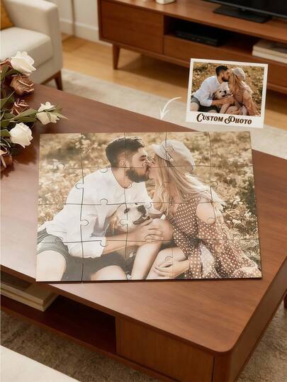 1set Custom Photo Puzzle Personalized Jigsaw Puzzle Best Gifts For Couple Puzzle For Adults Anniversary Gifts Birthday Gifts Photo Puzzle Gifts For Her Or Him Ideal For Mother's, Father's Day, Birthdays, Or Anniversaries Gifts For Mother, Father, Boyfriend, Girlfriend, Wife, Husband,Mini Stuff