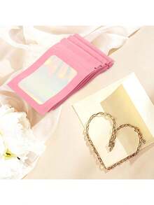 EstiloCOHEALI 100 Uds.Con Ventana Embalaje HolográFico Paquete De Autosellado Bolsa De Almacenamiento PláStico Para JoyeríA Baratija RosaVersióN Mejorada - 1 - Ver 4