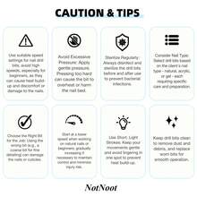 NotNoot Tapered Nib Nail Drill Bit 3/32" Cross Cut, Safety Stainless Steel Cone Bit For Cuticle Cleaning, Dead Skin Removal, Gel Polish Removal, Two-Way Rotation E-File Bit For Manicure & Pedicure, Medium(Gold)