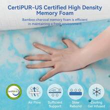 3/4 Inch Firm & Extra Firm Gel Memory Foam Mattress Topper, Cooling Bed Topper With Removable Cover, CertiPUR-US Certified - Light Grey - View 5