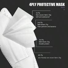 20 mascarillas KN95 de alta calidad: 4 capas de protección transpirable, mascarillas desechables para adultos, cómodas de usar, múltiples colores disponibles, simples y hermosas, adecuadas para el hogar, el exterior y los hospitales. - Blanco - Ver 5