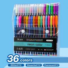 Bolígrafos con contorno metálico, bolígrafos con purpurina, bolígrafos de papelería, bolígrafos de colores, bolígrafos de acuarela, resaltadores, bolígrafos para dibujar - 24 colores - Ver 9