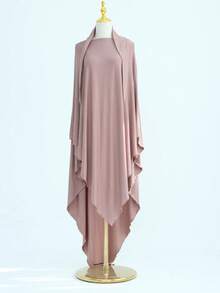 1 chiếc khăn trùm đầu Hijab bằng vải jersey màu trơn có dây buộc, tiện dụng để mặc hàng ngày cùng với áo Abaya Khimar, phù hợp cho mọi mùa. - Nhiều màu - Xem 6