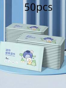 便携式湿巾，清洁湿巾，单片独立包装，适用于酒店、餐厅、外卖、网吧等场所，小包装湿巾也适合露营、旅行和日常卫生使用。 - 彩色 - 查看 8