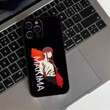 ChainsawS Man Makima Anime Phone Case Compatible With  17, 16, 15, 14, 13, 12, 11 Plus, Pro Max, Others Soft Black Cover, Cover Compatible With  17 Pro Case,  17 Pro Max Case,  17 Case,  16 Pro Case - Z2 - View 10