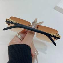 1pc Rimless Edge Eyeglasses, Fashionable Unisex Eyewear - Multicolor - View 5